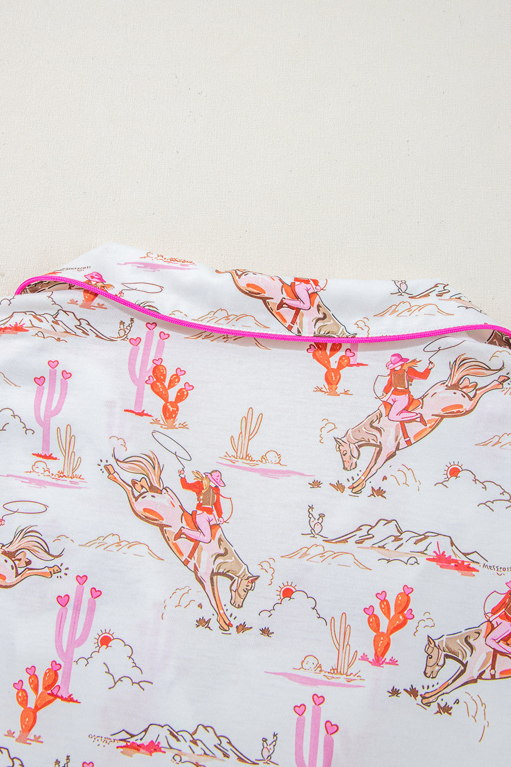 White Cowgirl Country Print Pyjamas Set eAura