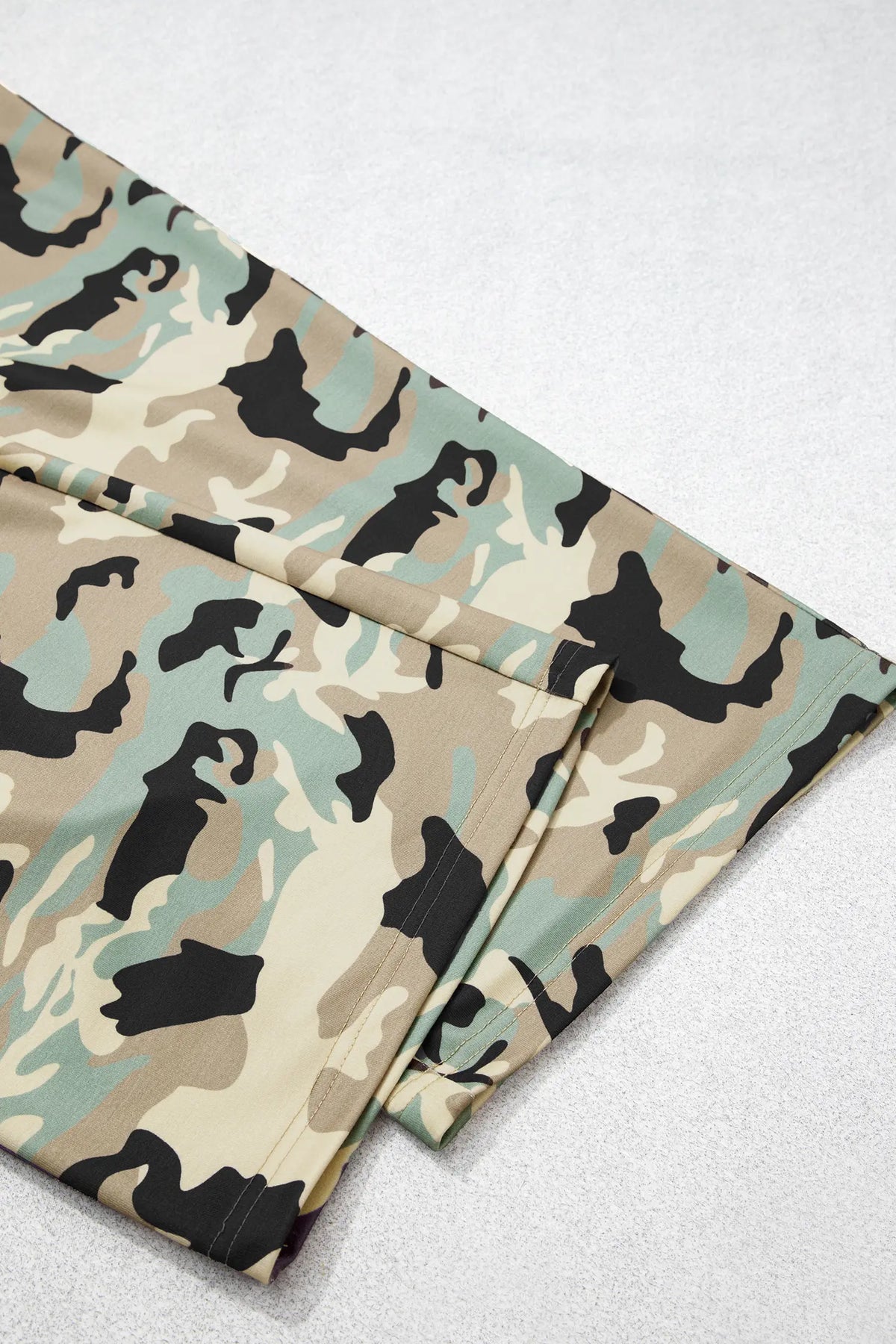 Camouflage Print Street Fashion Drawstring Shift Pants – Multicolour