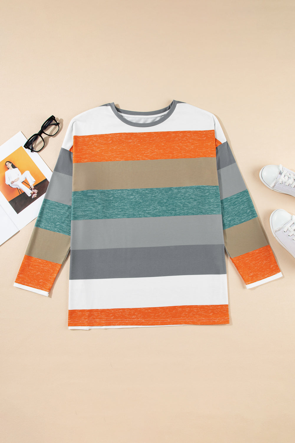 Green Plus Size Colorblock Pullover Top BB Fashion Outlet