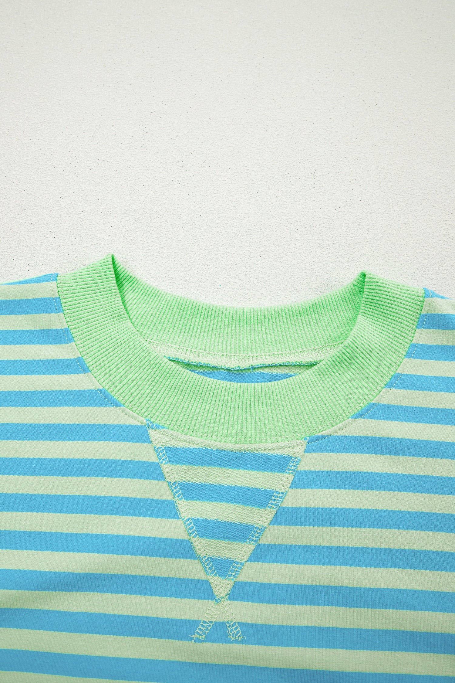 Color Block Detail Long Sleeve Pullover Elastic Waist Pull On Shorts 2pcs Set – Yellow Stripe