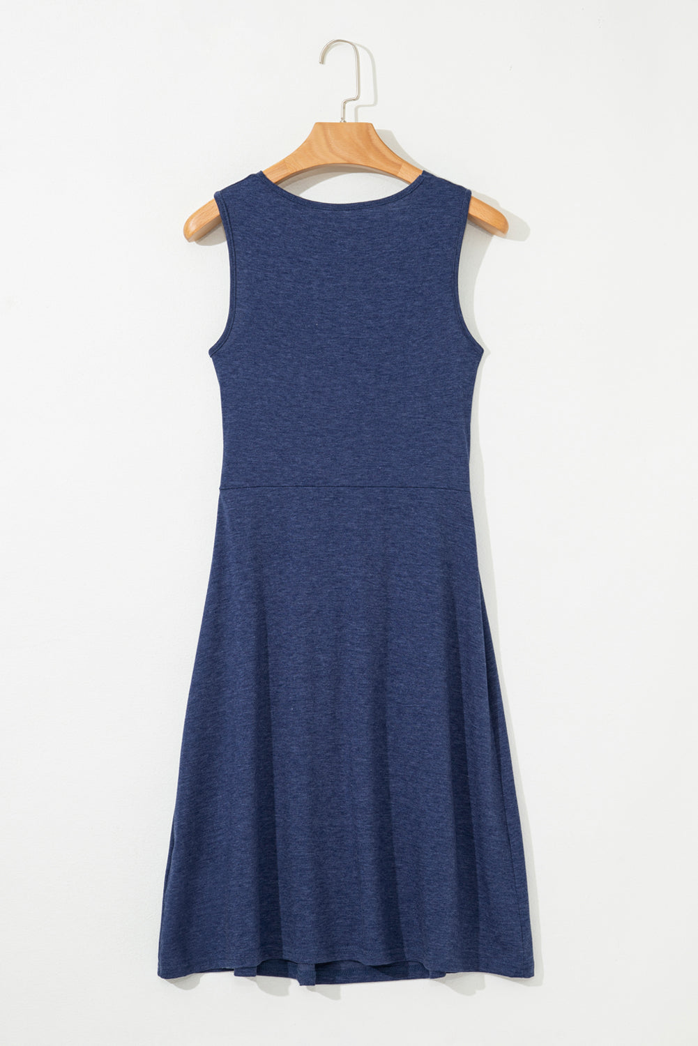 Dirty blue Twisted Bust V Neck Sleeveless Dress eAura