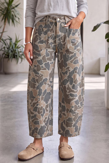 Camouflage Shift Ankle Length Jeans – Multicolour