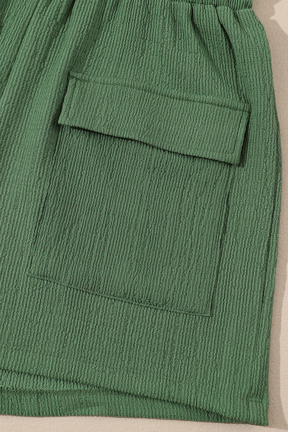 Green Flap Pocket Casual Drawstring Shorts Dear-Lover Dropshipping