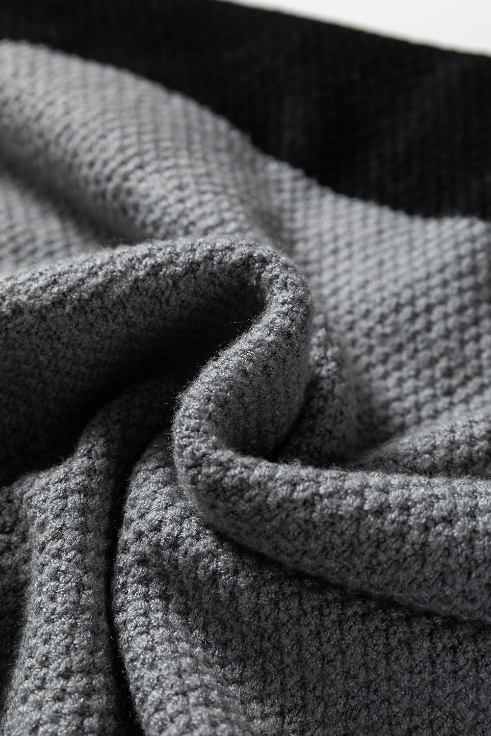 Colour Block Knit Striped Sleeve Detail Casual Sweater - eAura