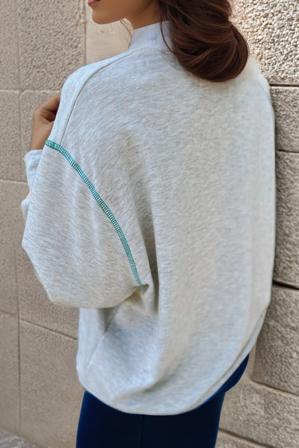 Light Grey COUNTRY CLUB PICKLEBALL Graphic Exposed Stitching Casual Sweatshirt eAura