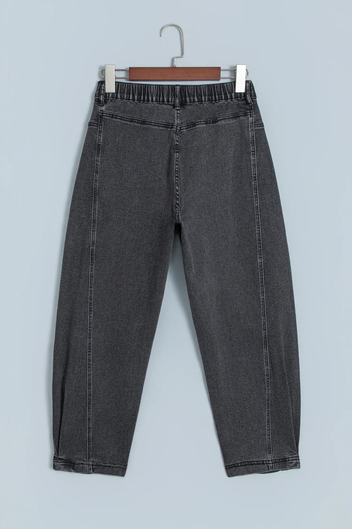 Decorative Seam Patchwork Detail Solid Colour Jeans