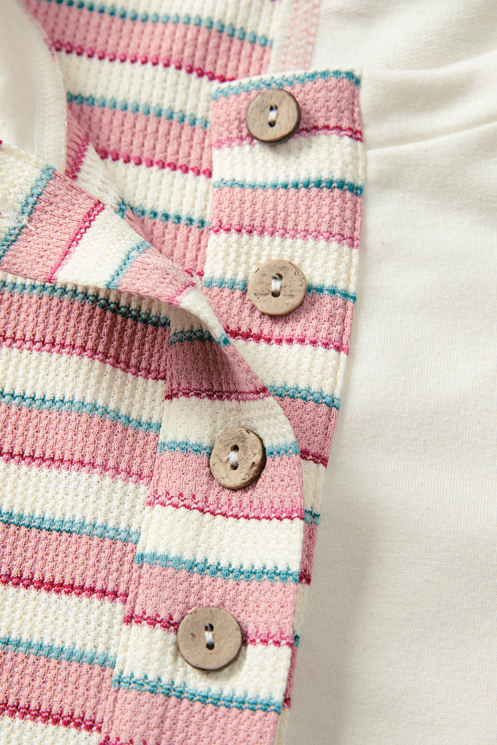 Stripe Stitched Detail Patchwork Oversized Pullover Top - eAura