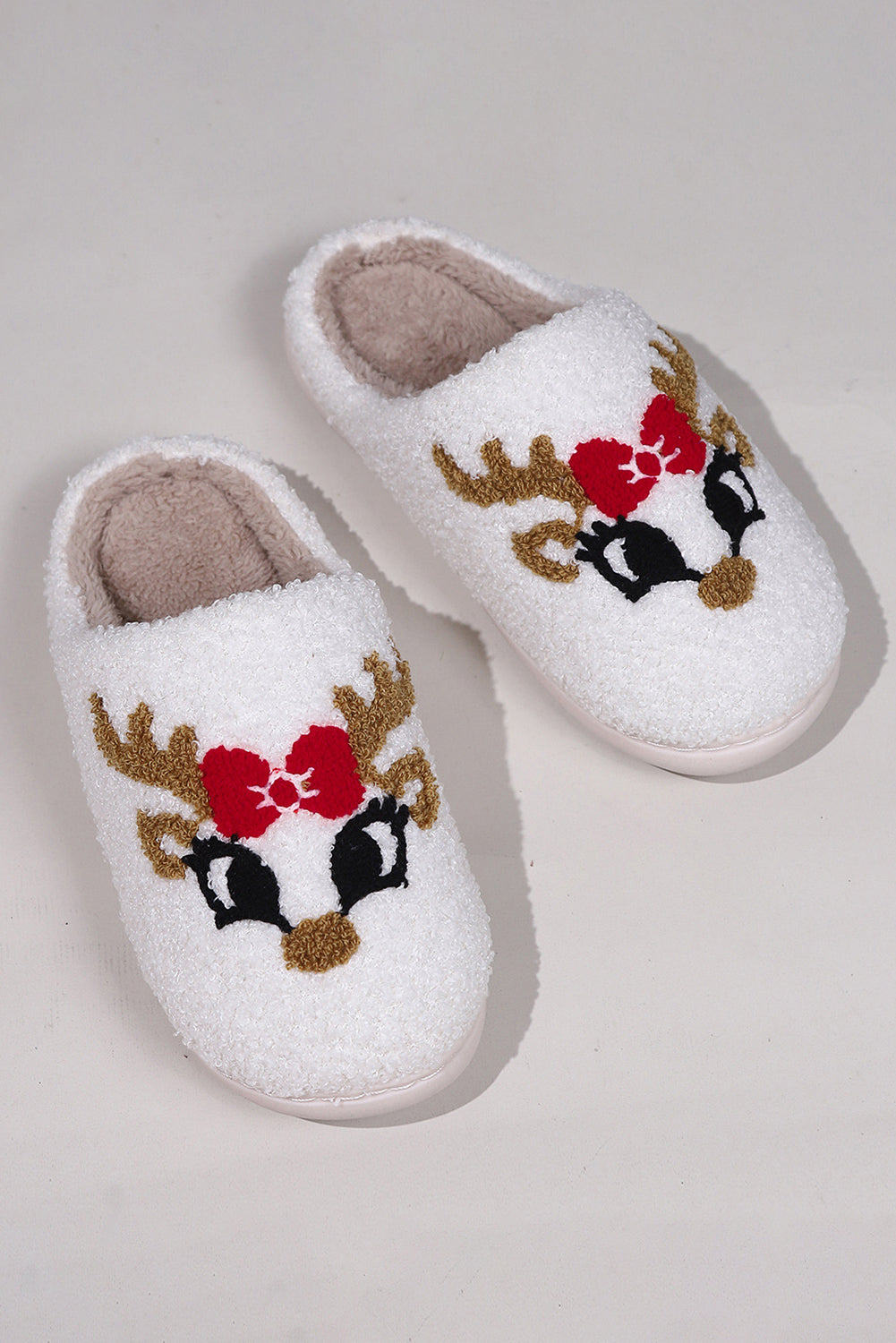 White Christmas Reindeer Slippers - eAura