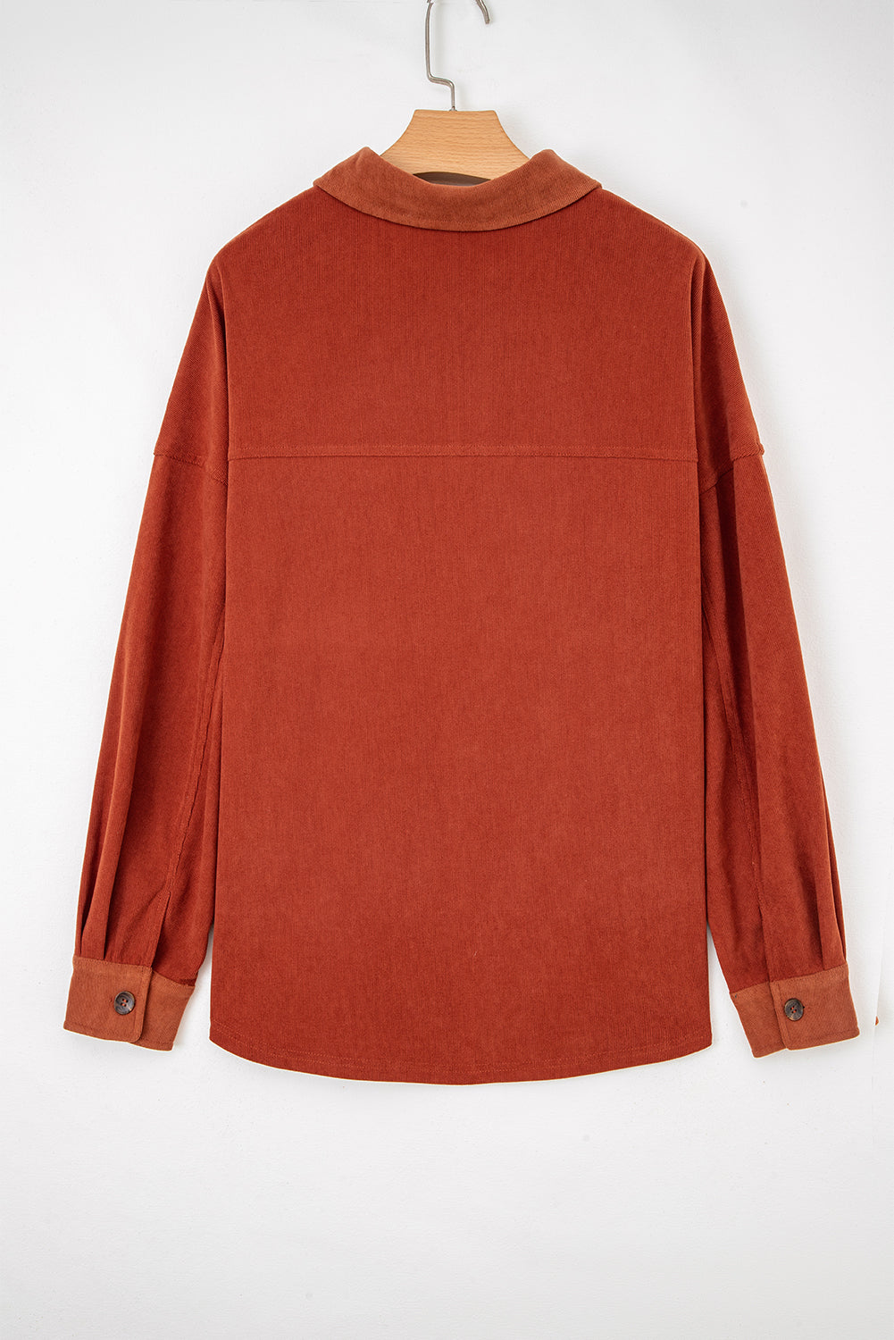 Drop Shoulder Casual Shacket With Pockets - eAura