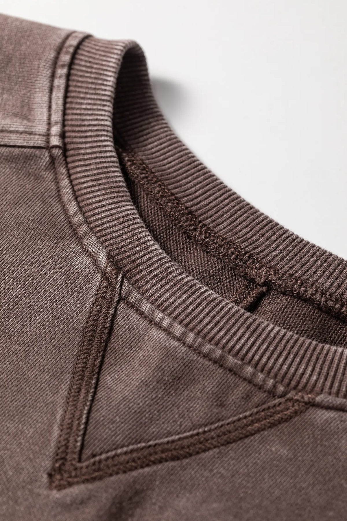 3/4 Sleeve Mineral Wash Loose Cotton Top – Dark Brown