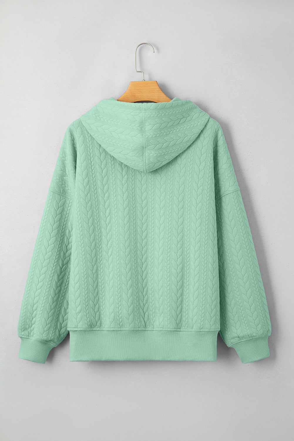 Cable Textured Baggy Hoodie - Tops/Sweatshirts & Hoodies