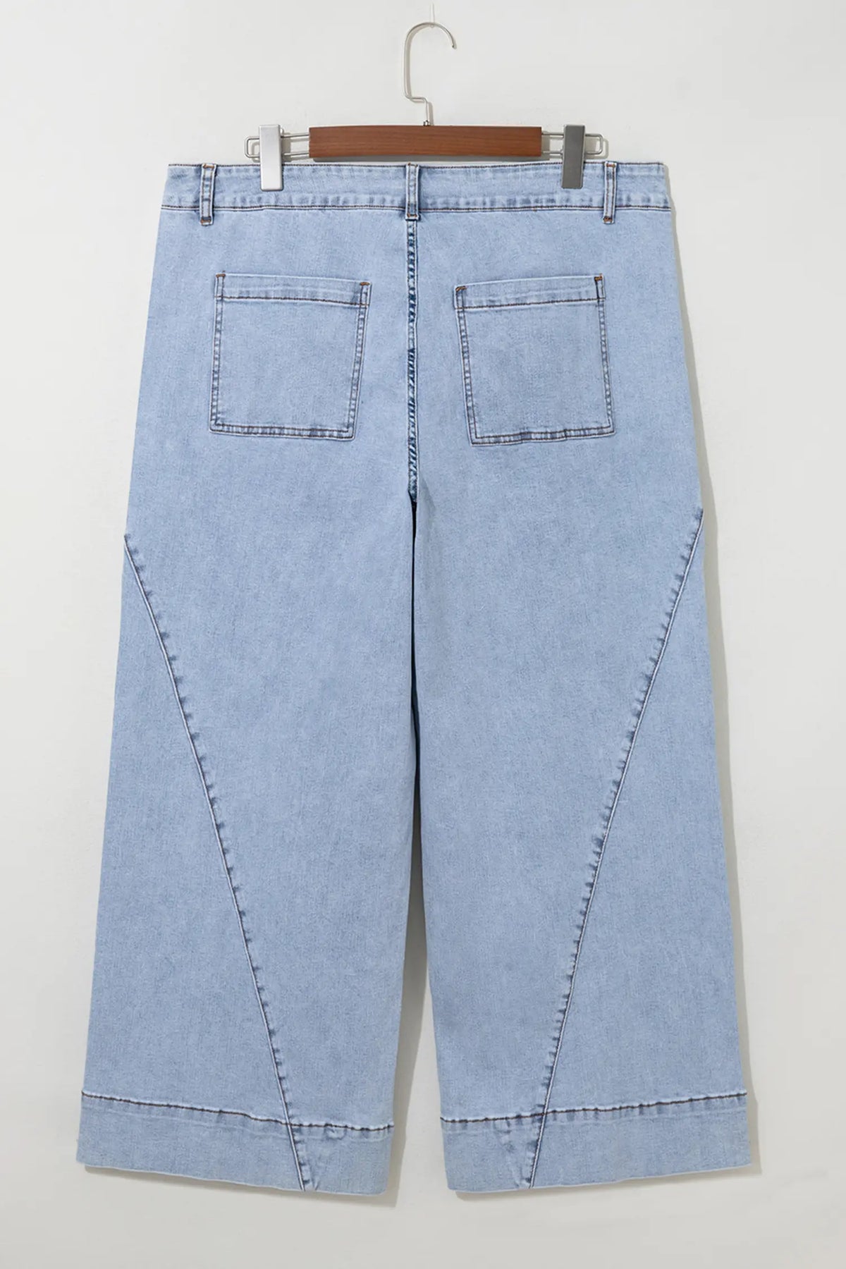Beau Solid Paneling Loose Fit Plus Size Jeans – Blue