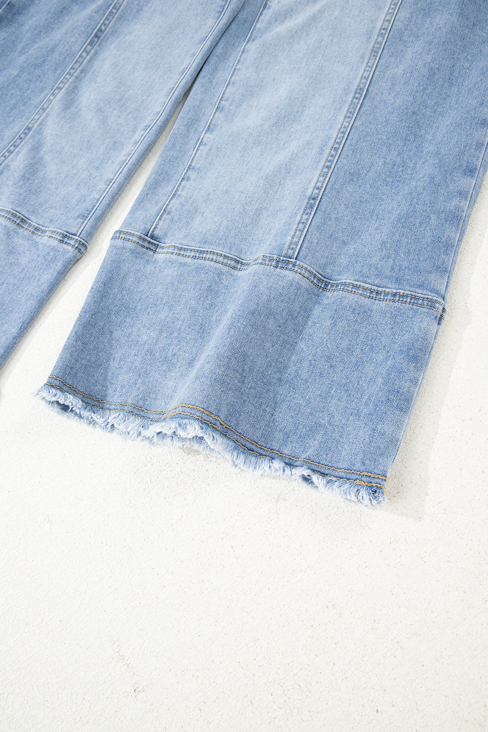 Drawstring Seam Detail Raw Hem Wide Leg Denim Jeans Dear-Lover Dropshipping