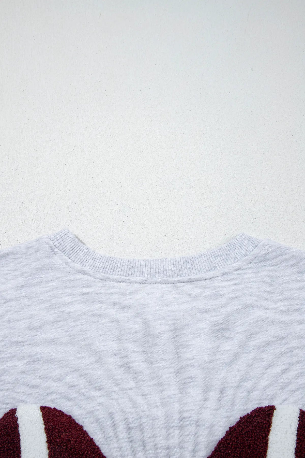 Chenille Embroidered Rugby Bow Game Day Oversized Sweatshirt – Grey