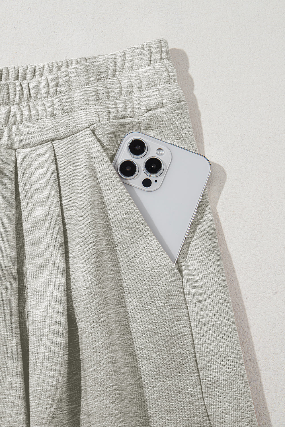 Tied Elastic High Waist Pleated Detail Sweatpants - eAura