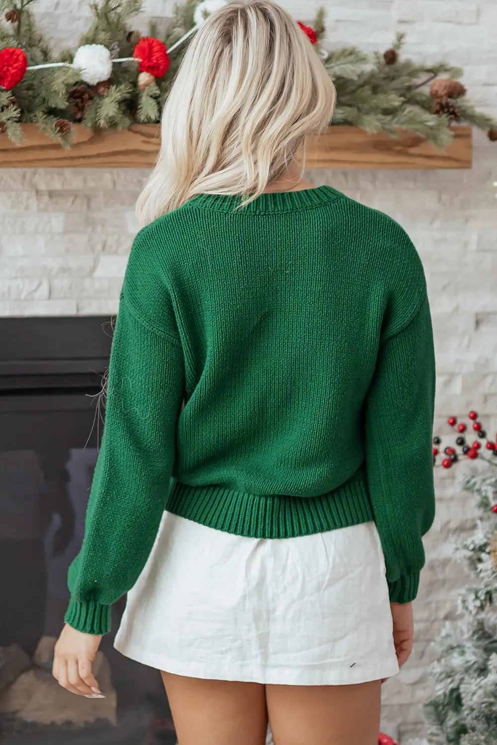 Plaid Bow Graphic Christmas Sweater