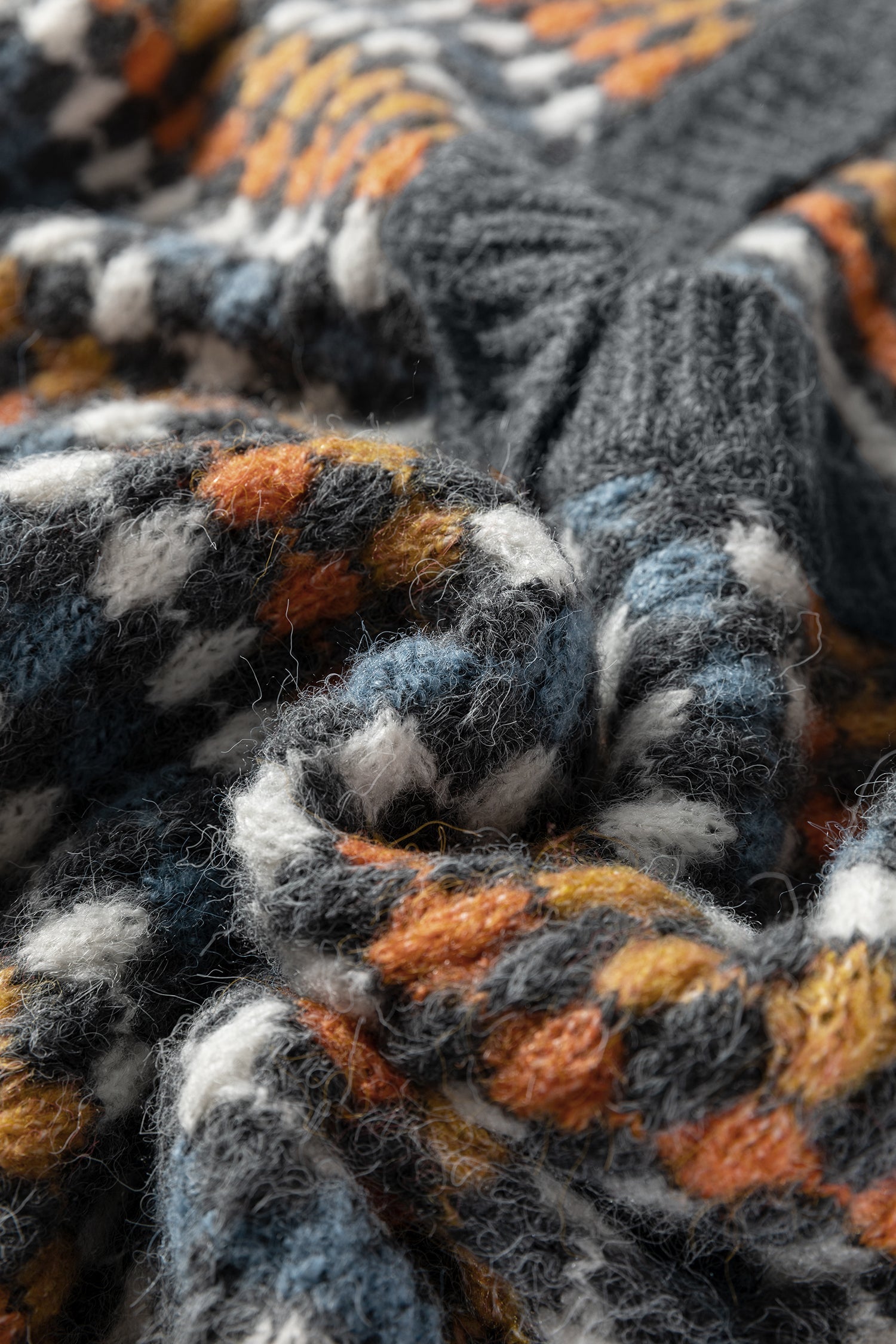 Multicolour Dotty Pattern Knit Button Front V-Neck Sweater Cardigan - eAura