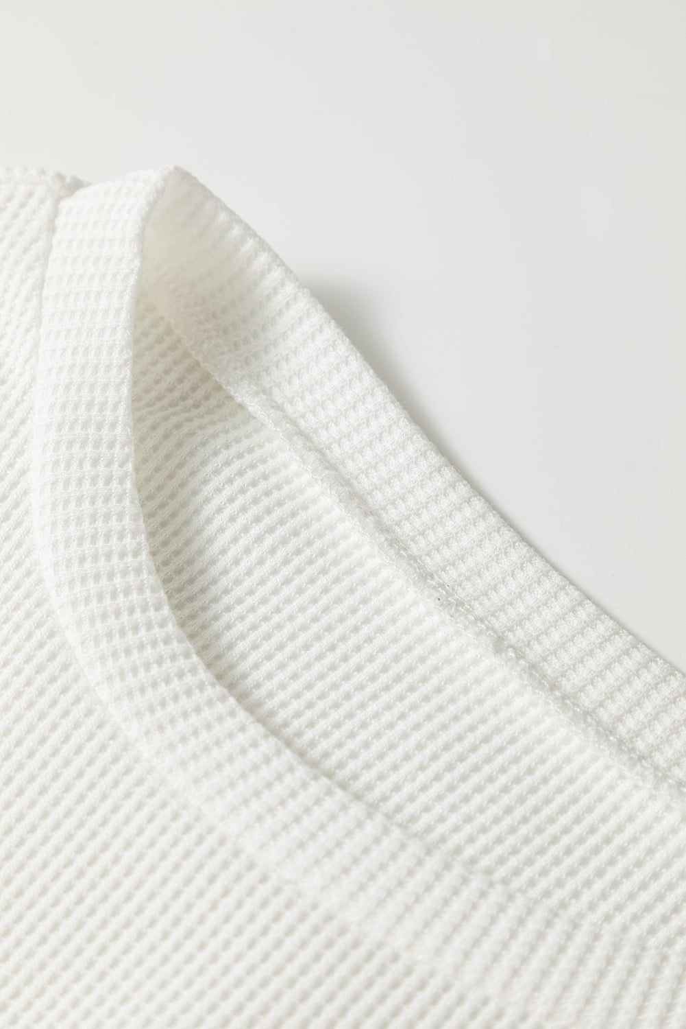 Rounded Hem Waffle Long Sleeve Top - eAura