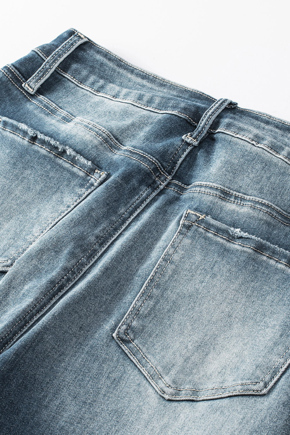 Blue Distressed Ripped Skinny Jeans Beagle Boutique Fashion Outlet