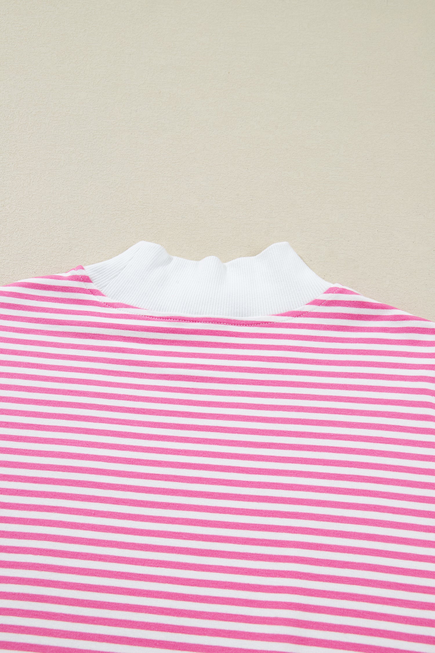Stripe Oversize Mock Neck Sweatshirt and Shorts Set