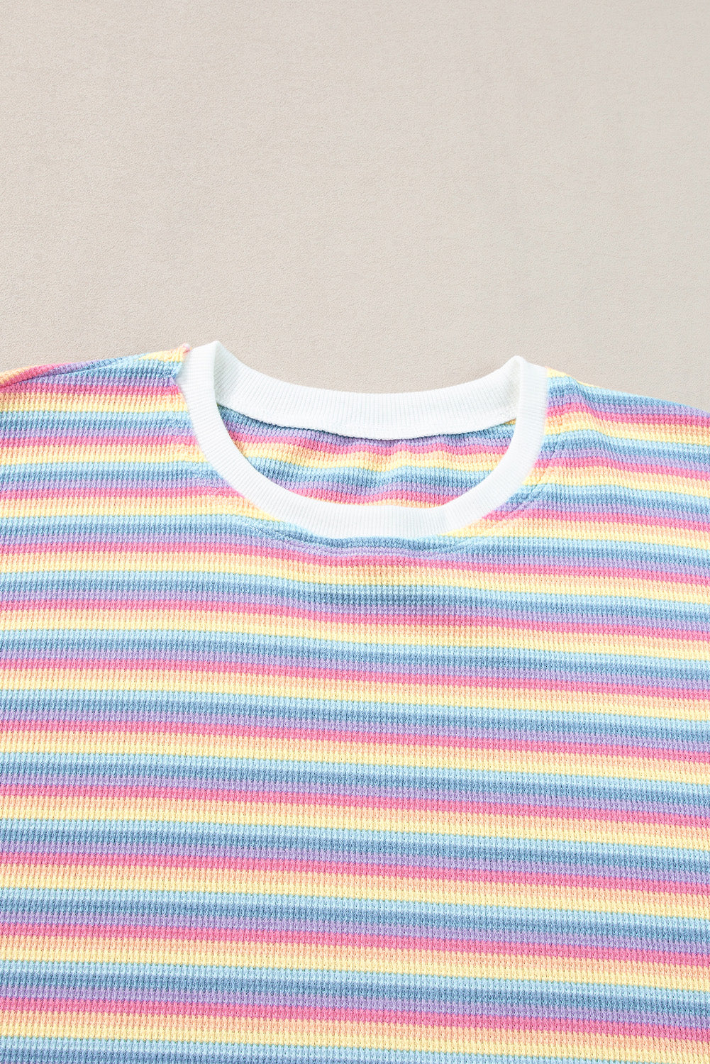 Pink Stripe Rainbow Tee Tasseled String Wide Leg Trousers Co-ord eAura