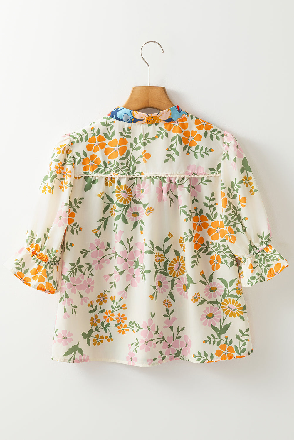 Multicolour Crochet V Neck Half Sleeve Boho Floral Blouse Dear-Lover Dropshipping