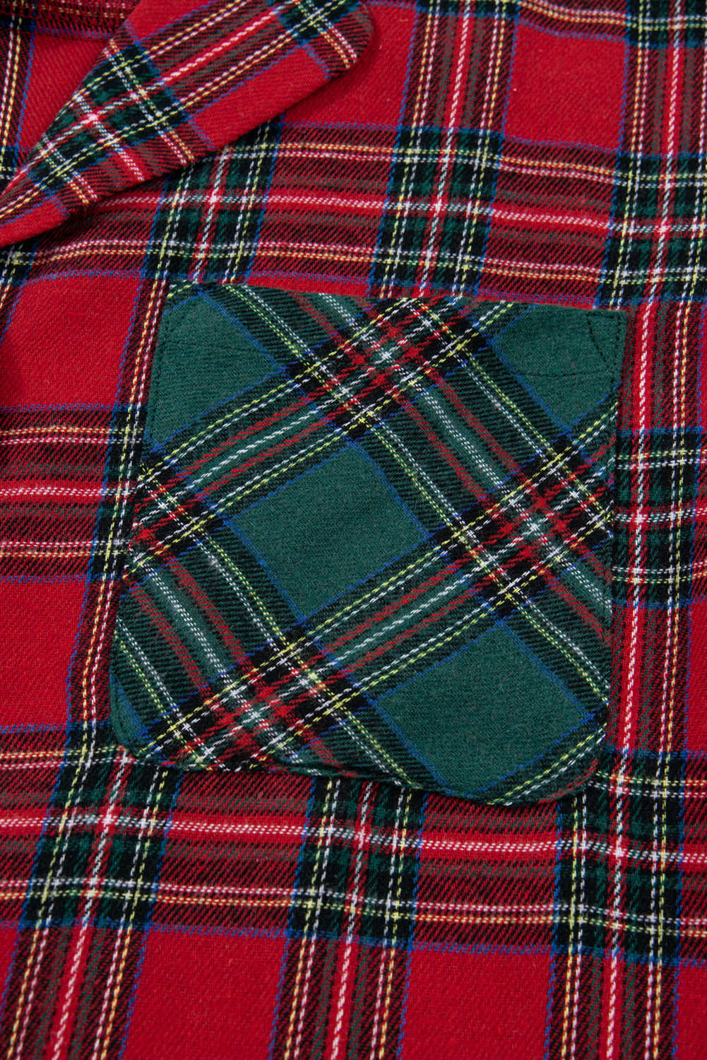 Red Plaid Contrast Christmas Holiday Long Sleeve Shirt and Short Pyjamas - eAura