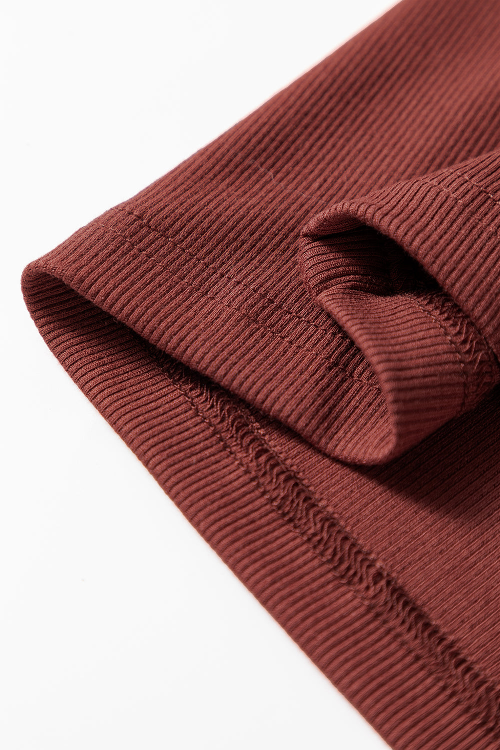 Gathered Bust Square Neck Ribbed Fit Long Sleeve Top - eAura