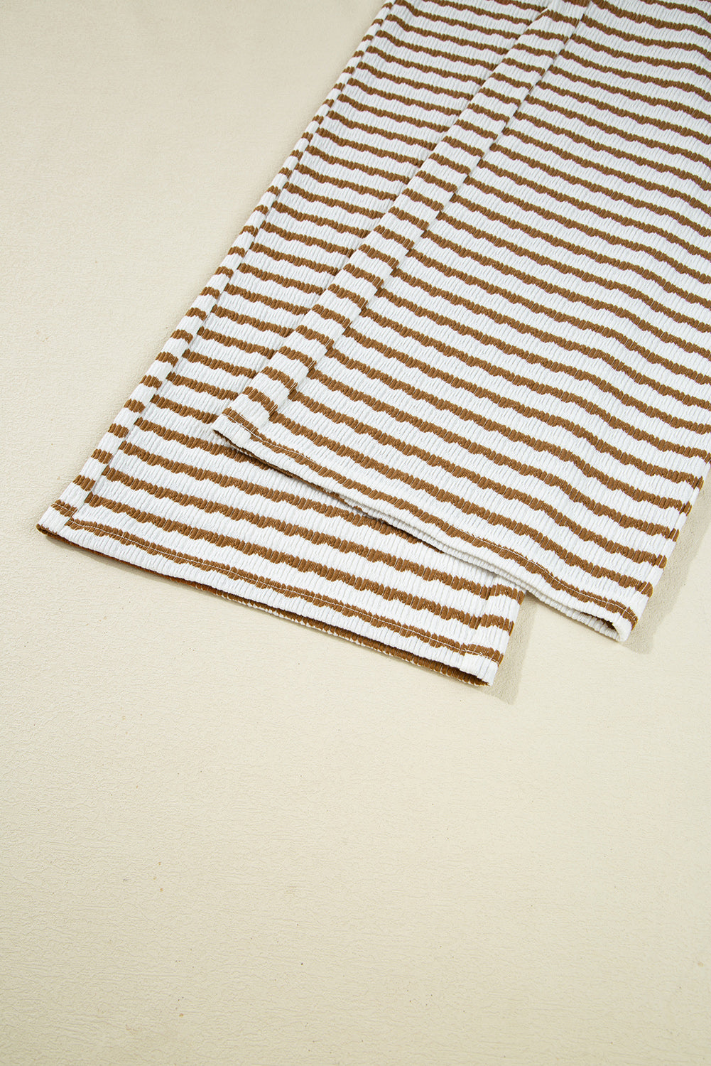 Striped Collared Pullover Top and Drawstring Trousers Co-ord Set eAura