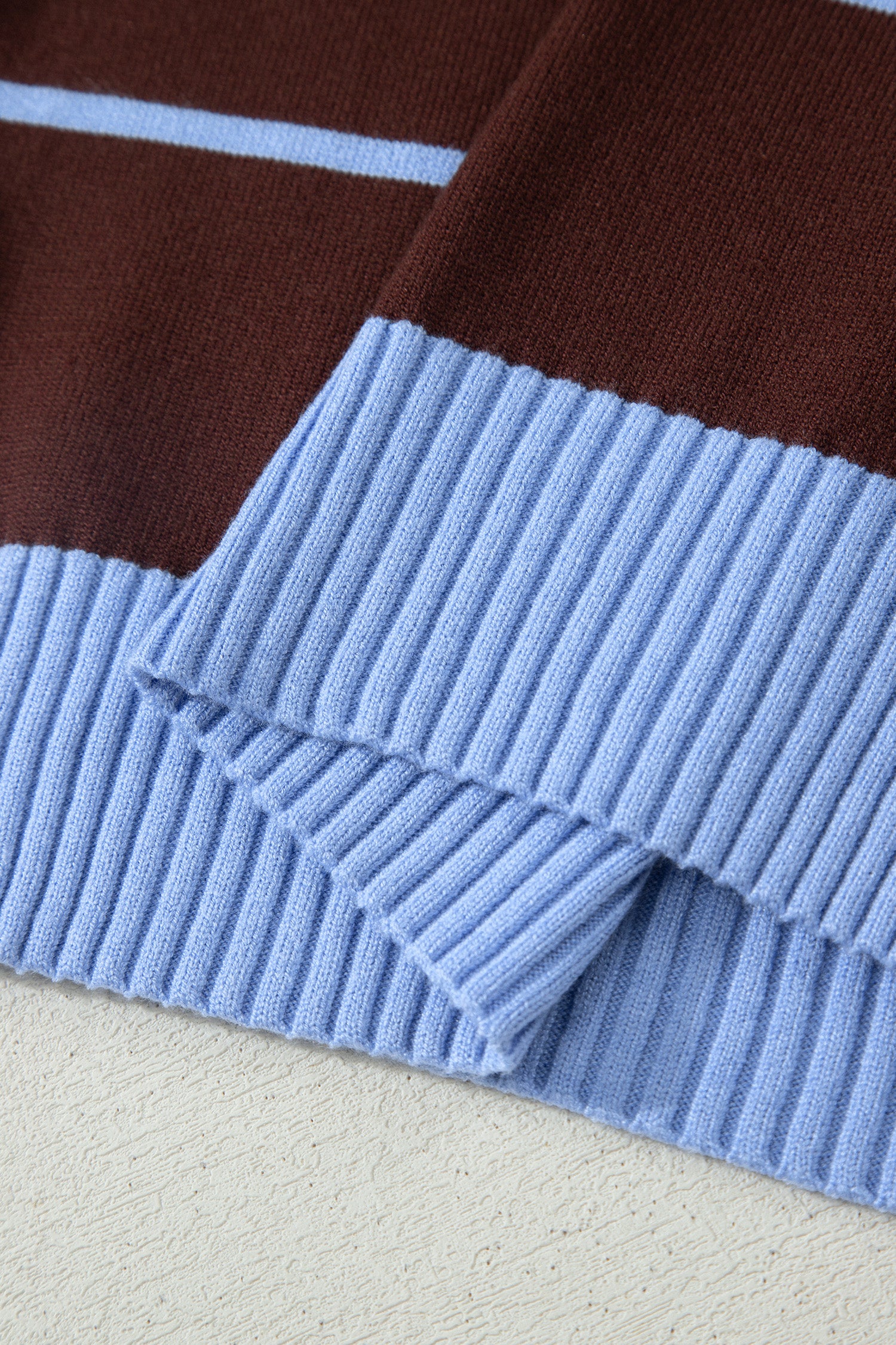 Striped Short Sleeve Round Neck Casual Knit Top – Sky Blue Stripe