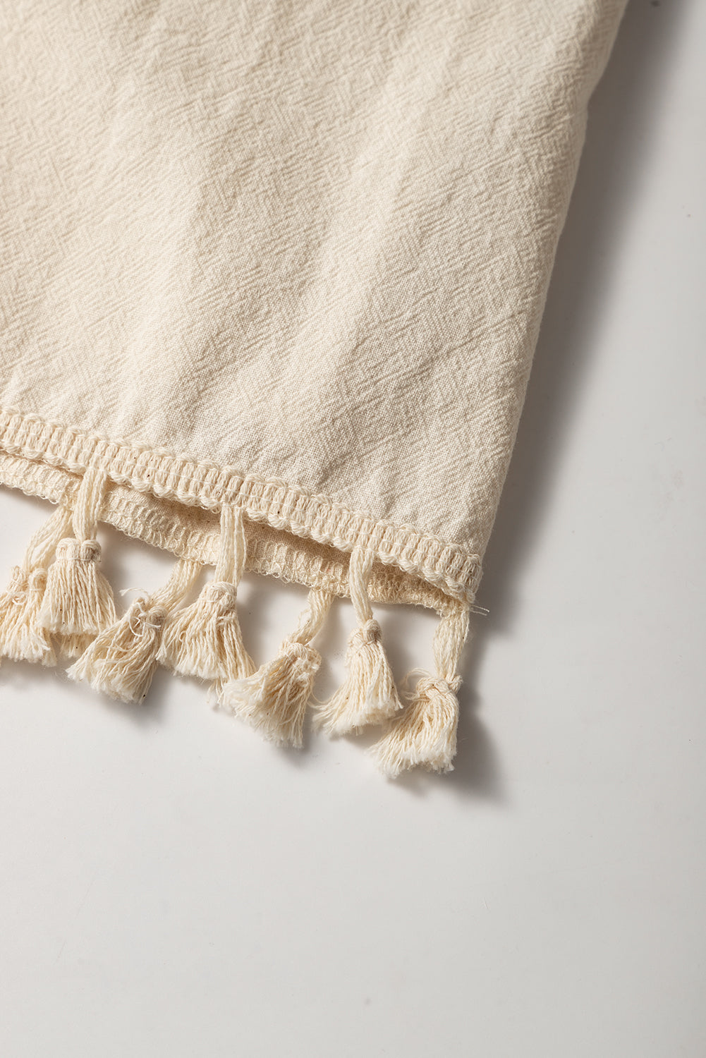 Apricot Tassel Trim Wrap Knot Side Bohemian Style Mini Skort - eAura