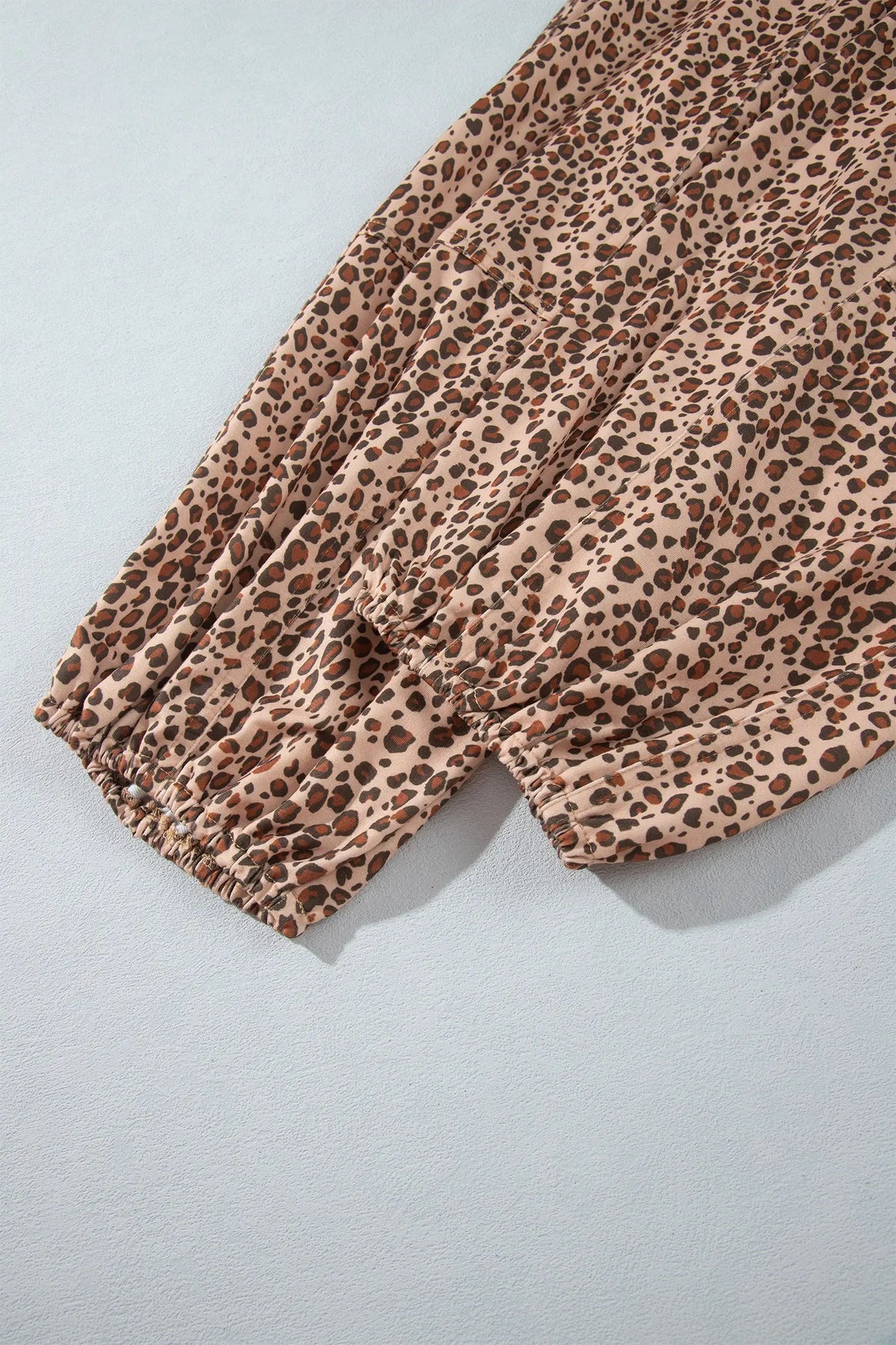 Leopard Print Drawstring Waist Patch Pockets Pants – Khaki