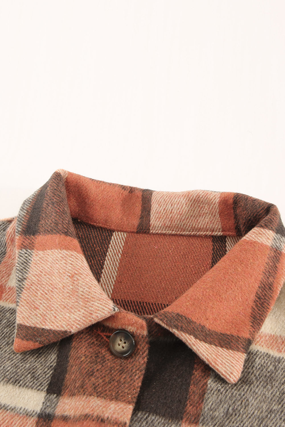 Plaid Print Buttoned Shirt Jacket Beagle Boutique Fashion Outlet