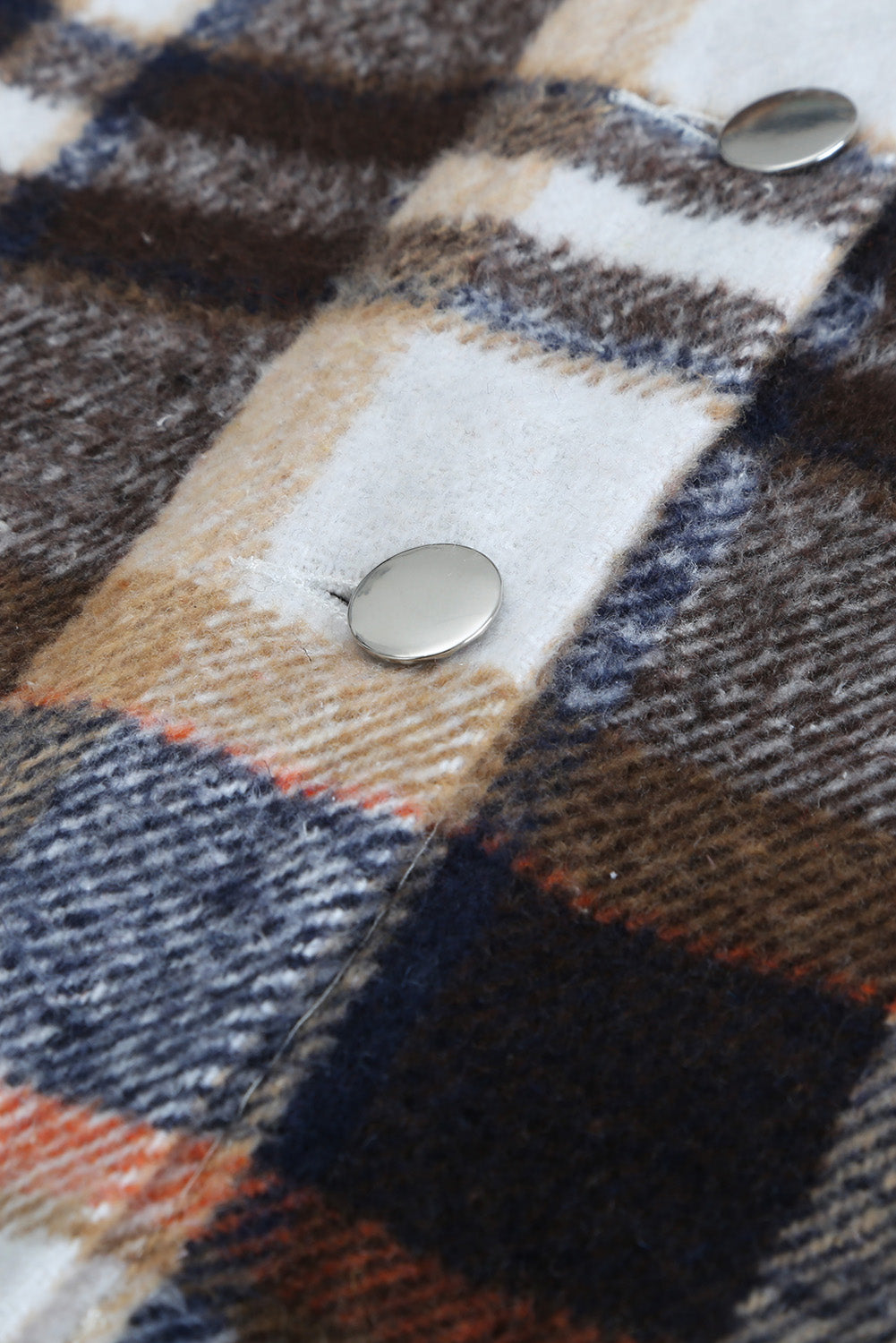 Geometric Plaid Print Pocketed Shacket eAura
