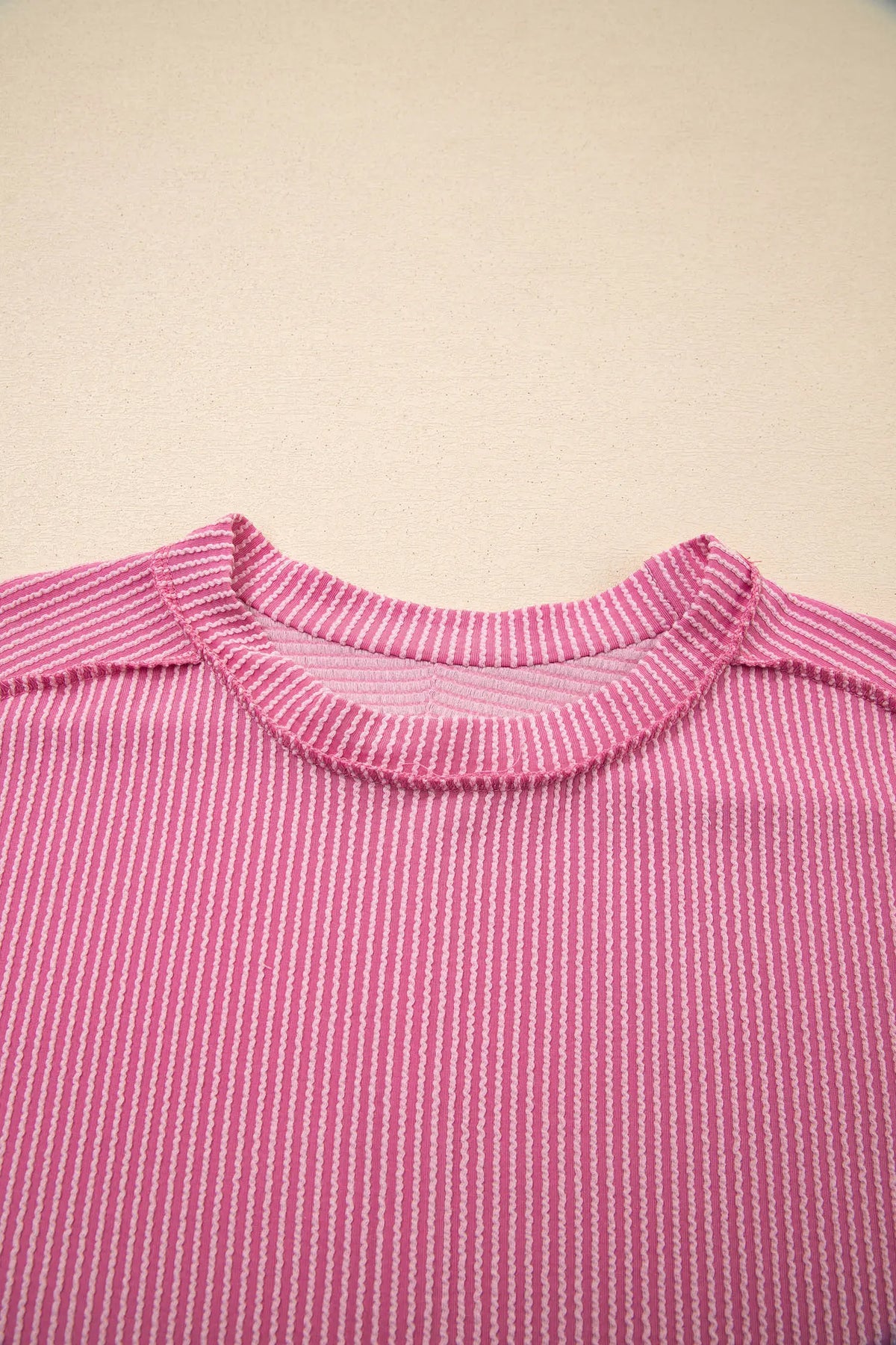 Textured Knit Exposed Stitching T-shirt – Bonbon