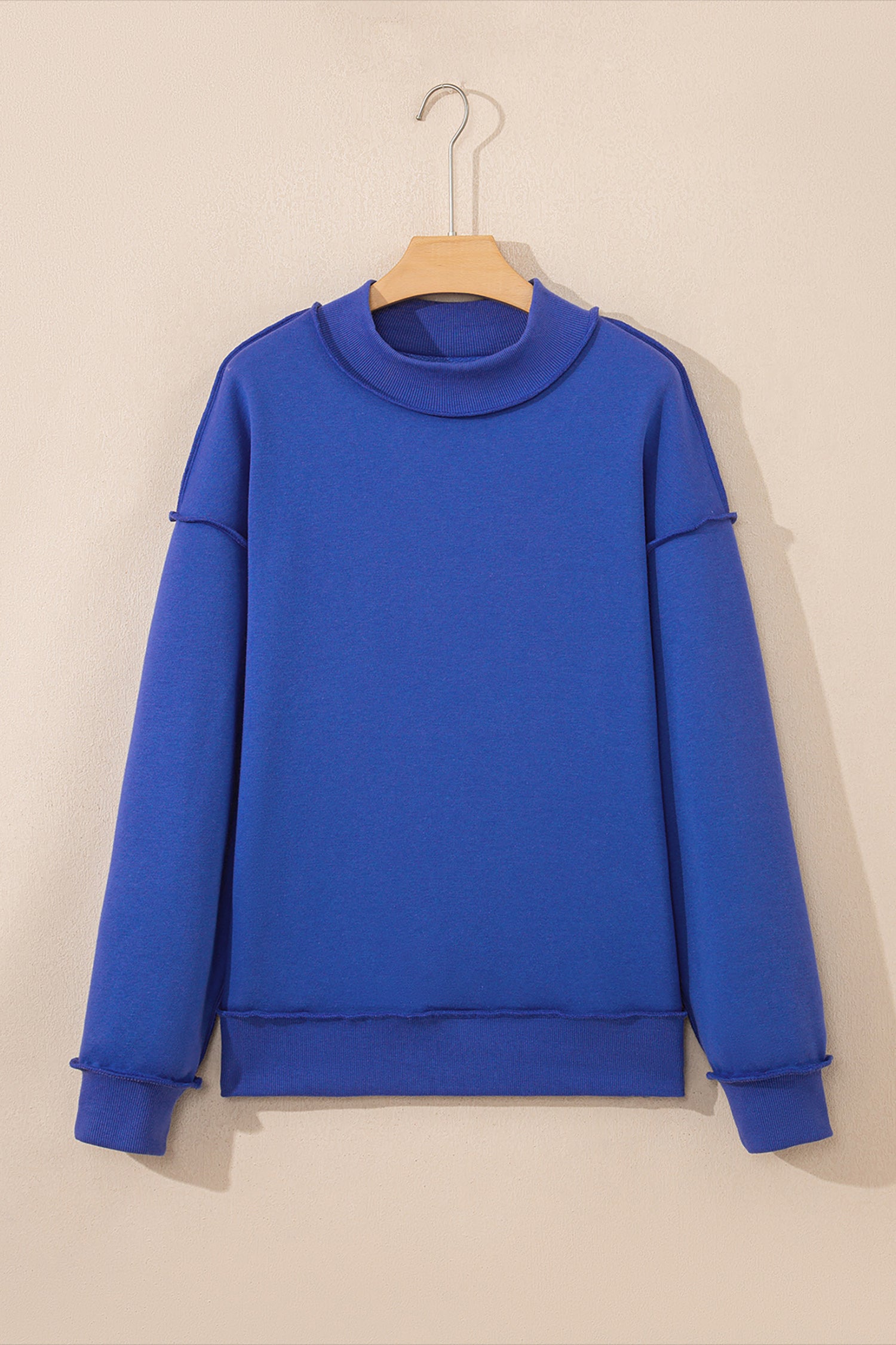 Carrot Oversize Drop Shoulder Reversible Mock Neck Sweatshirt – Orange