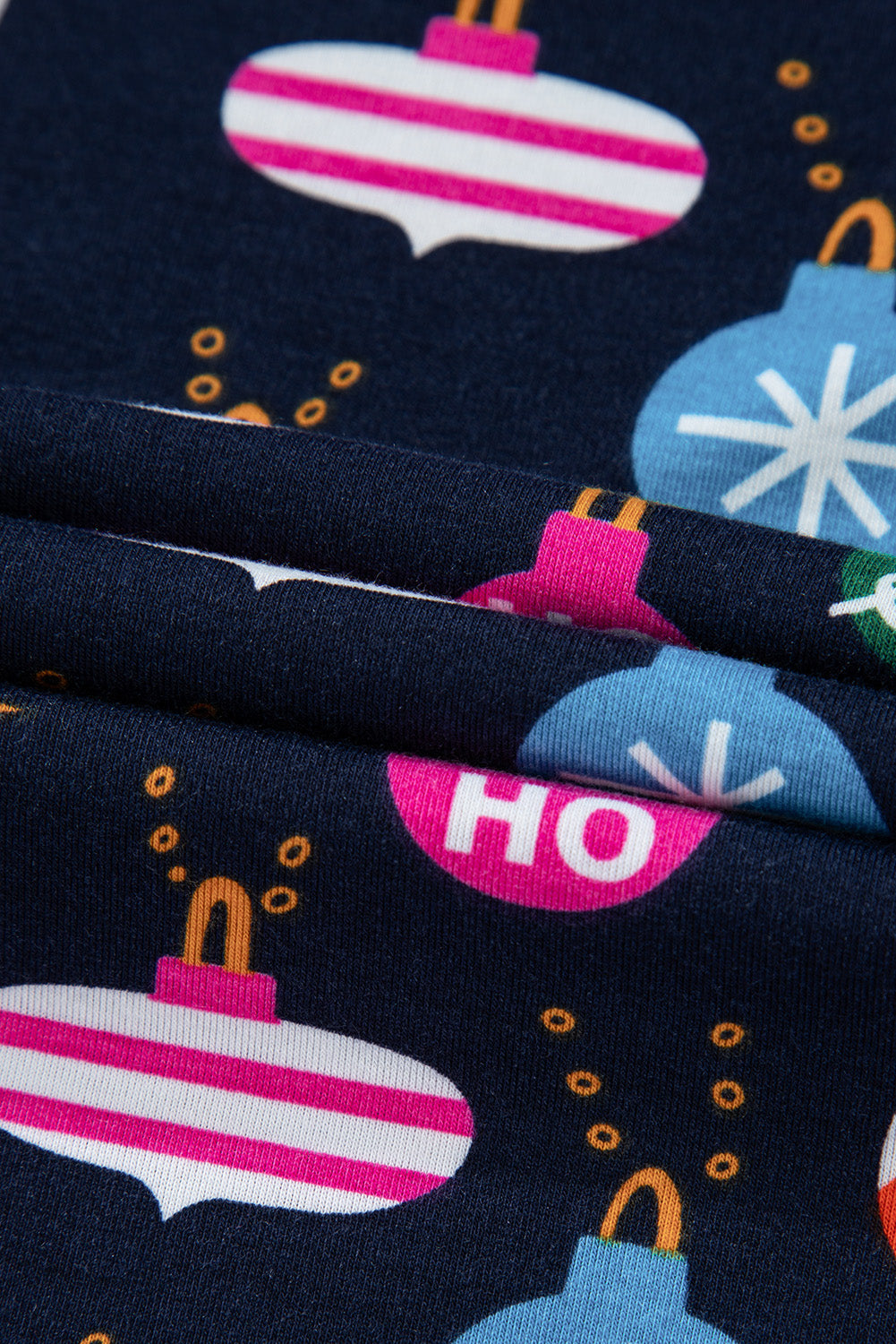 Navy Christmas Lights Print Shirt Pyjama Set eAura