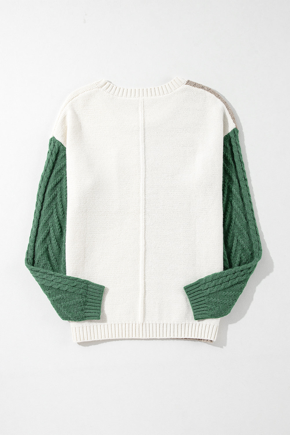 Rose Tan Colourblock Patched Pocket Drop Shoulder Sweater eAura