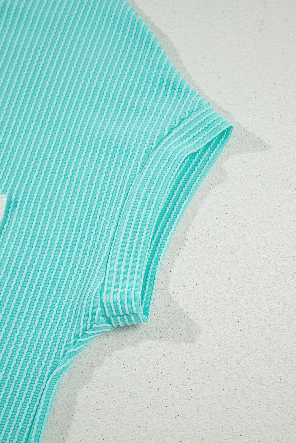 Ribbed Knit Colour Block Pocketed Crew Neck T Shirt eAura