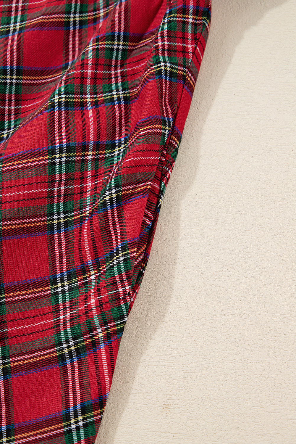 Plus Size Plaid Half Button Long Sleeve Holiday Dress - eAura