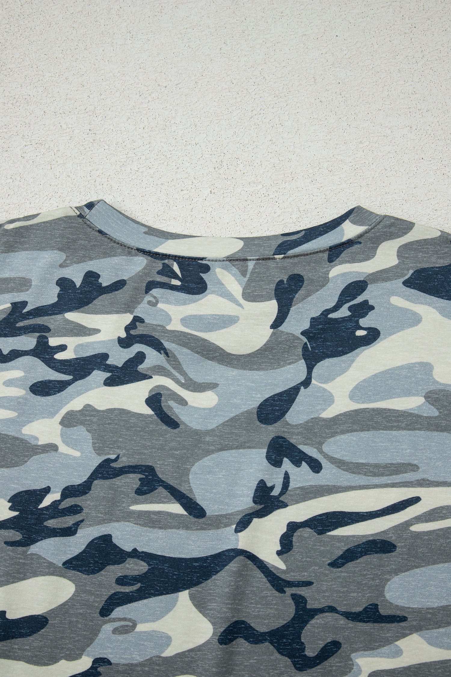 Camouflage Print Crew Neck T-Shirt