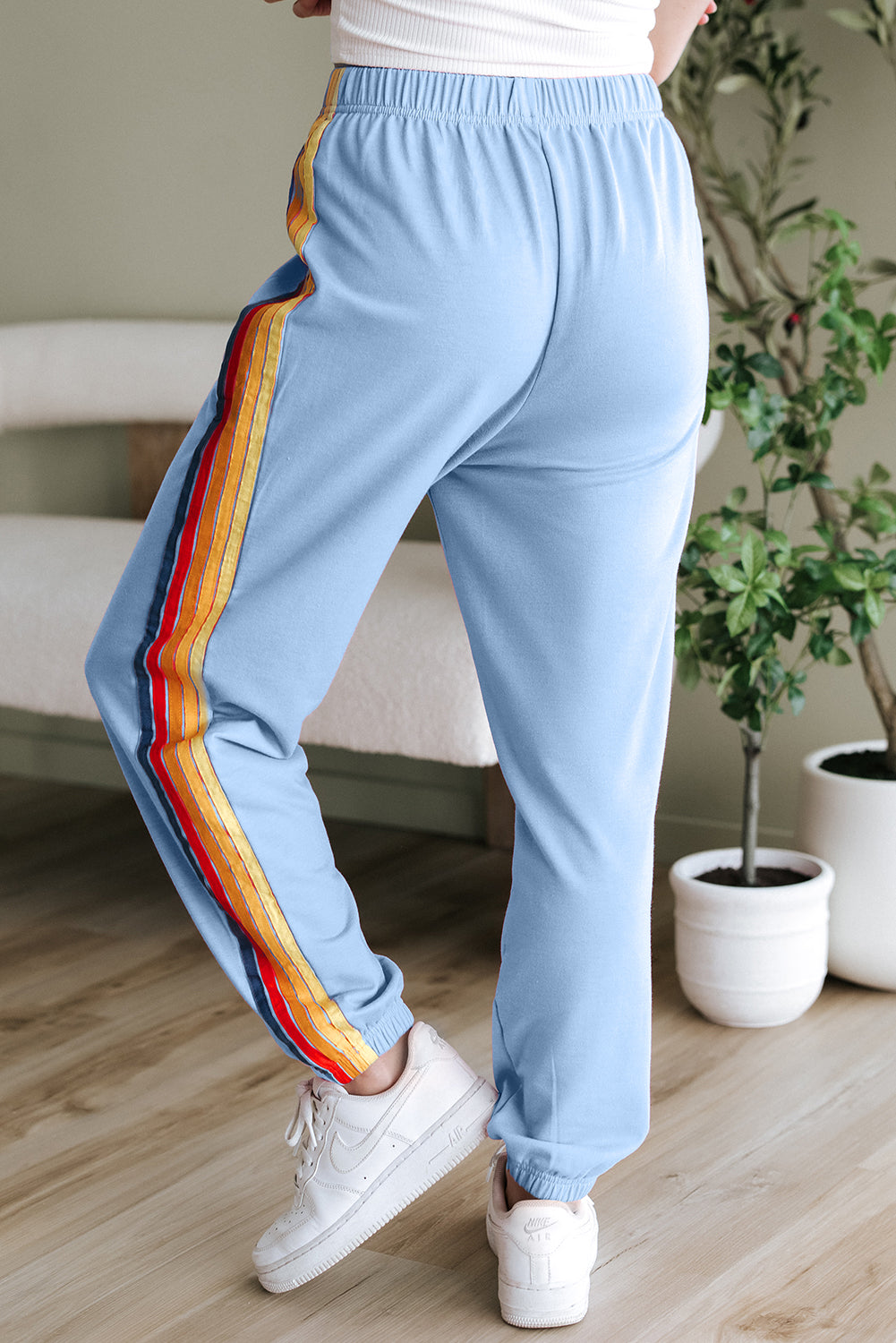 Light Blue Counting Rainbows High Waist SweatTrousers eAura