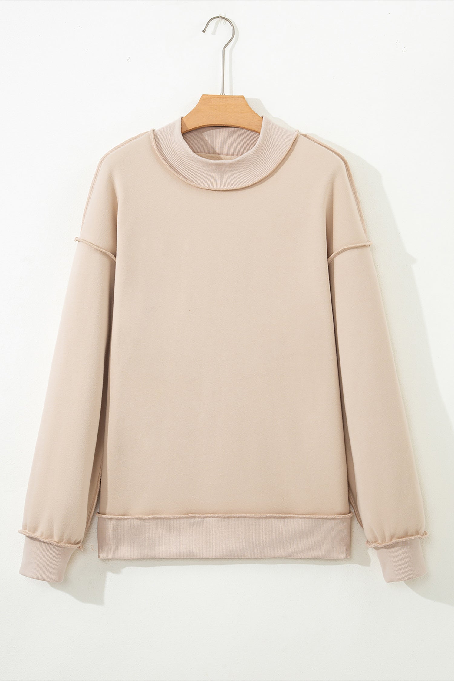 Carrot Oversize Drop Shoulder Reversible Mock Neck Sweatshirt – Orange