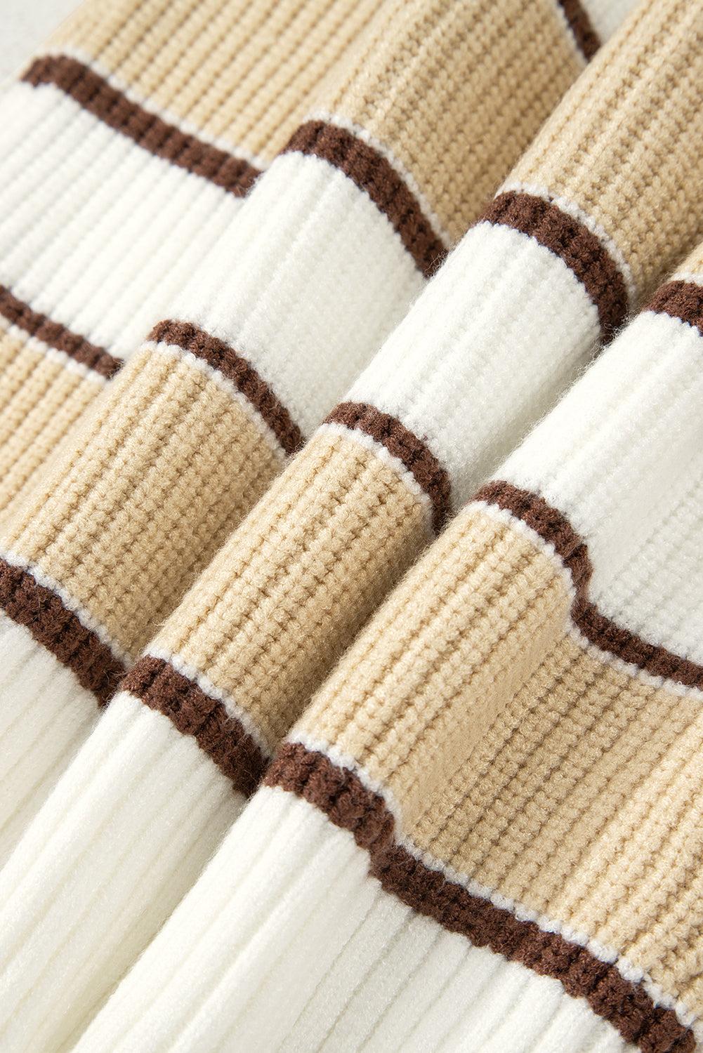 Stripe Half Zip Drop Shoulder Sweater - eAura