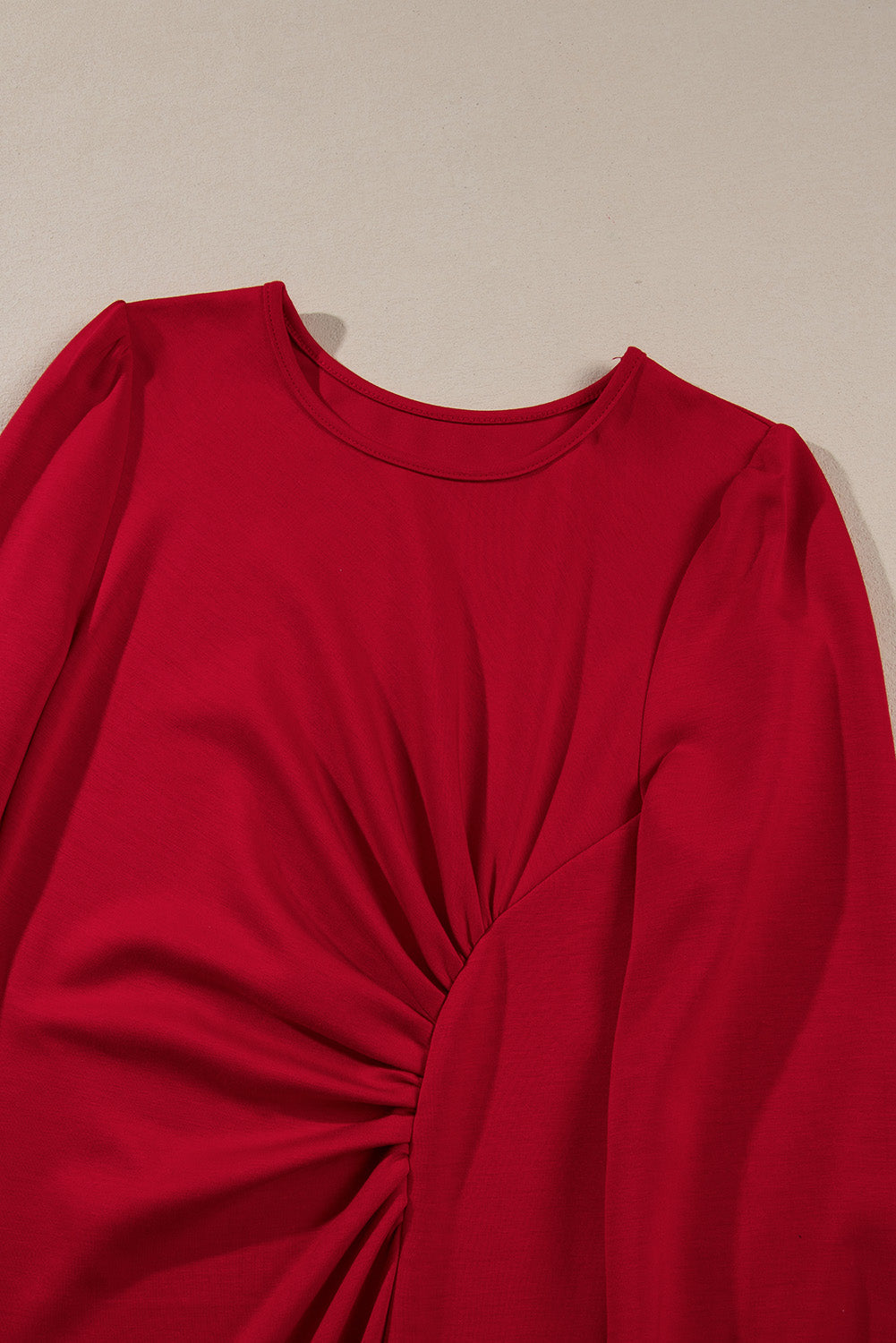 Ruched Detail Long Sleeve Midi Dress - eAura