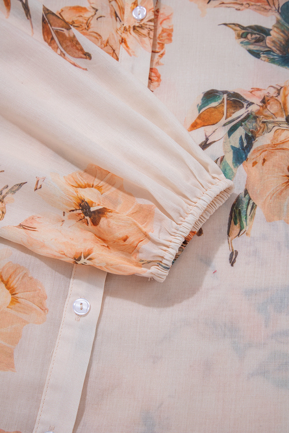 Floral Puff Sleeve Lightweight Shirt - eAura