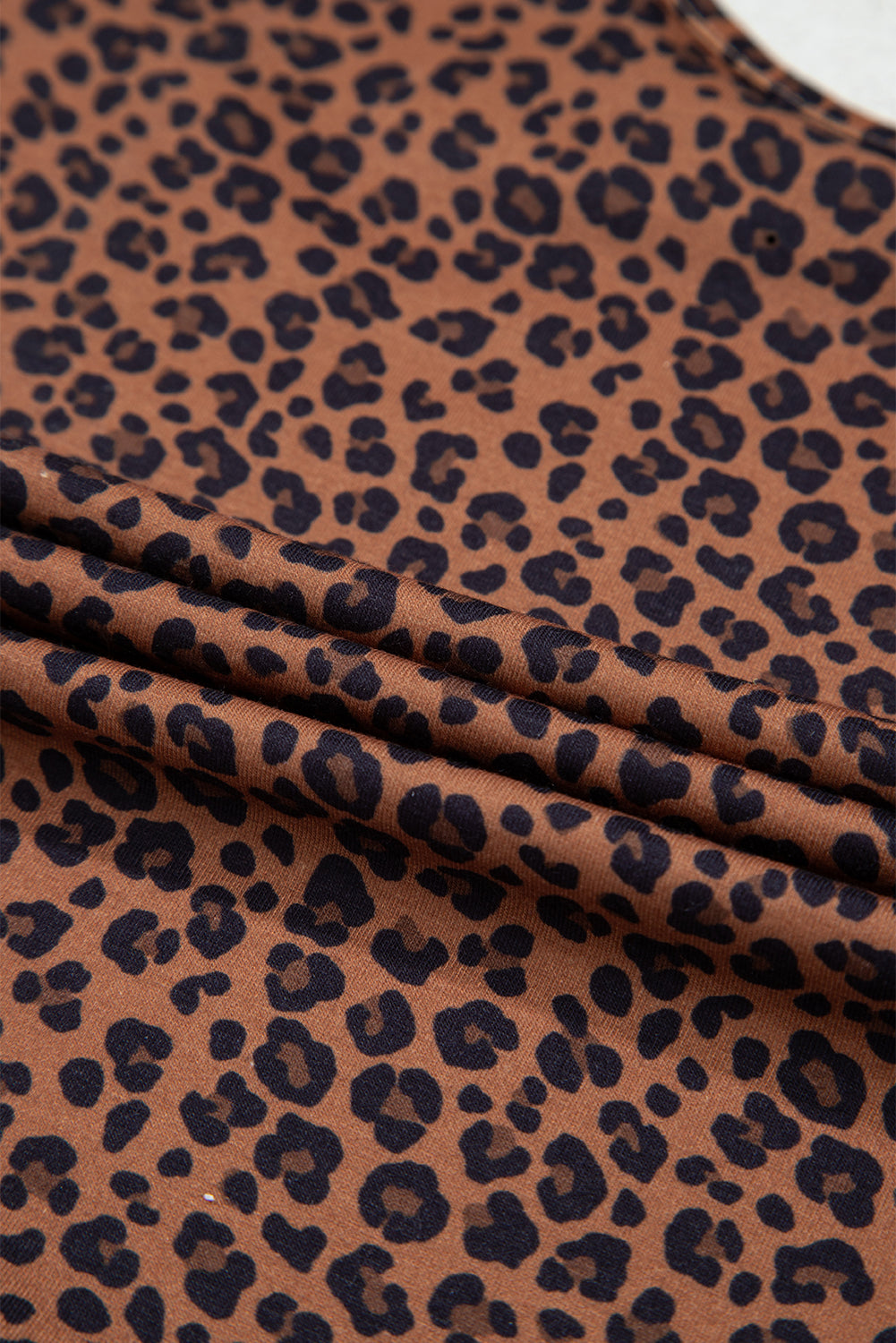 Brown Leopard Printed Sleeveless Scoop Neck Bodysuit BB Fashion Outlet