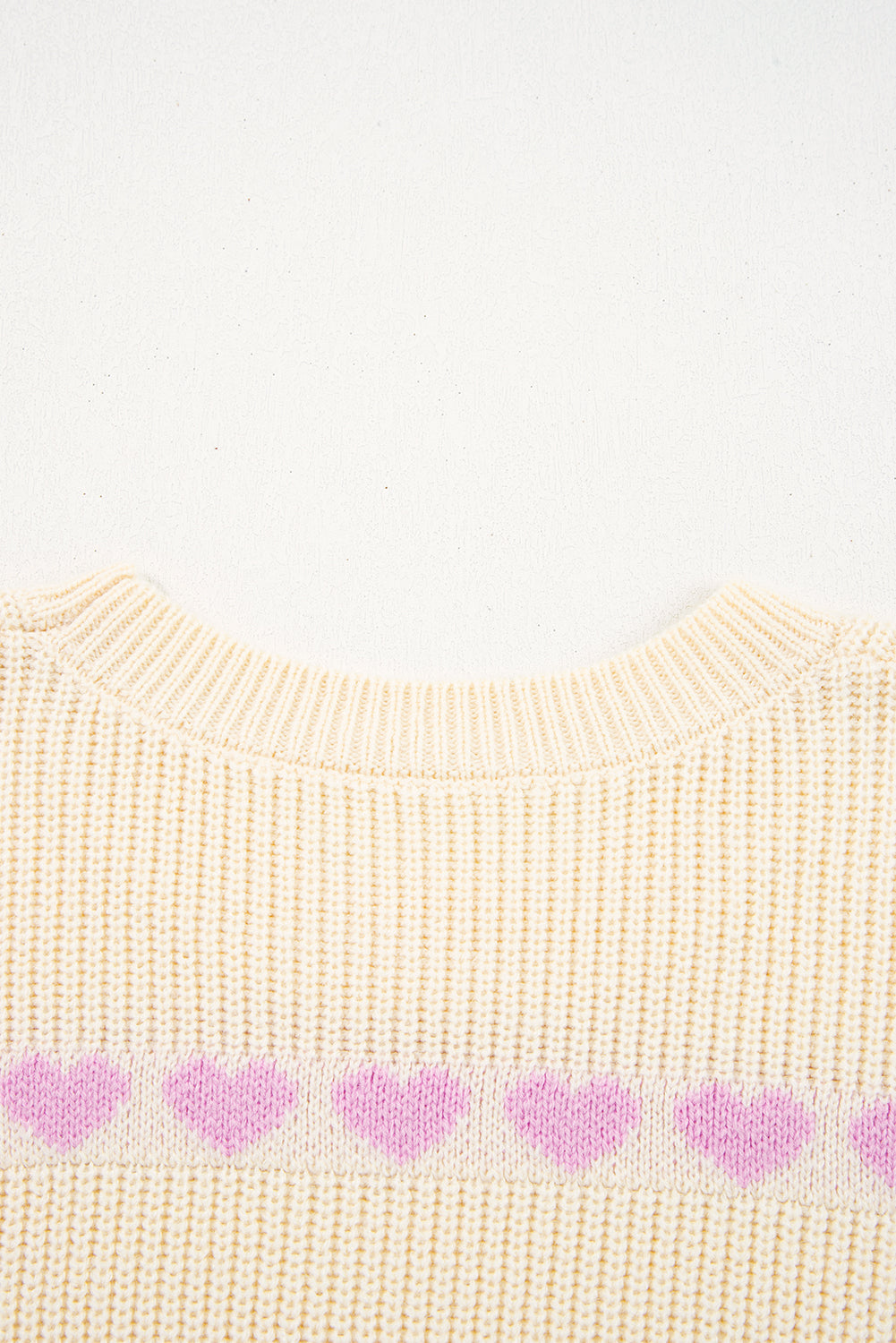 Heart Pattern Rib Knit Sweater - eAura
