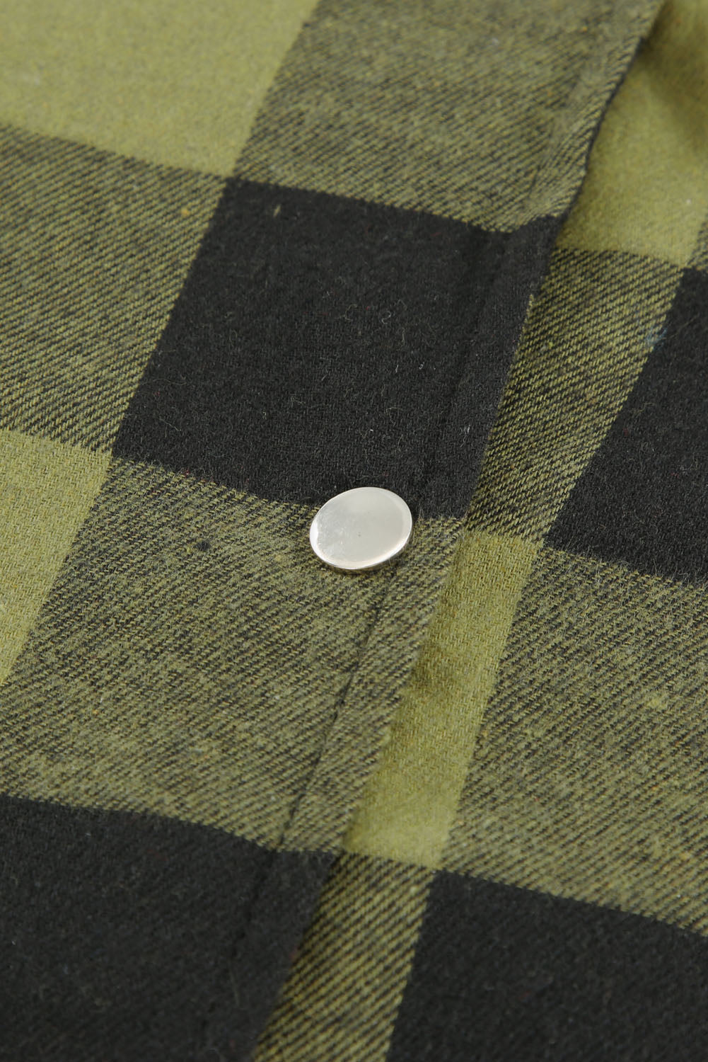 Black Turn-down Collar Plaid Shirt Coat eAura