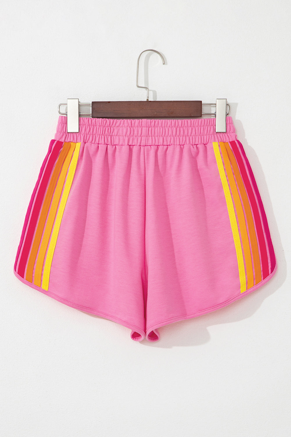 Bonbon Colour Block Stripes Elastic High Waist Active Shorts eAura